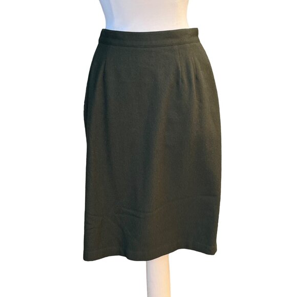 Sag Harbor Olive Green Wool LIned Mid-Length Basic Classic Pencil Skirt‎ Size 12 - Picture 1 of 5